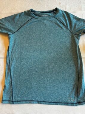 L.L. Bean Teal Heather Short Sleeve Shirt